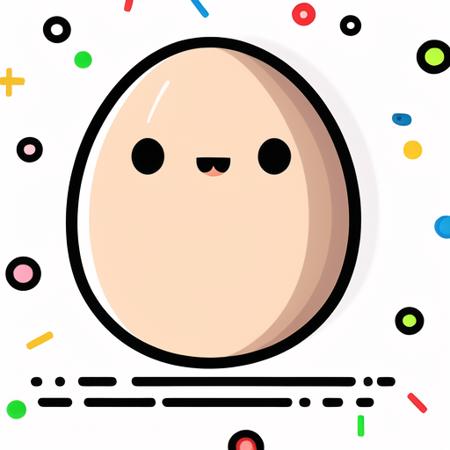 00529-2244547651-An Egg  with a face and eyes, sticker, rough lines, vector, simple, flat illustration, mascot, Cartoon, white background, confet.png